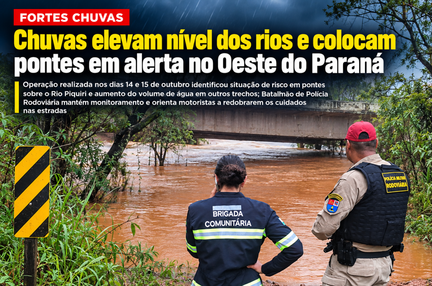 Chuvas elevam nível dos rios e colocam pontes em alerta no Oeste do Paraná