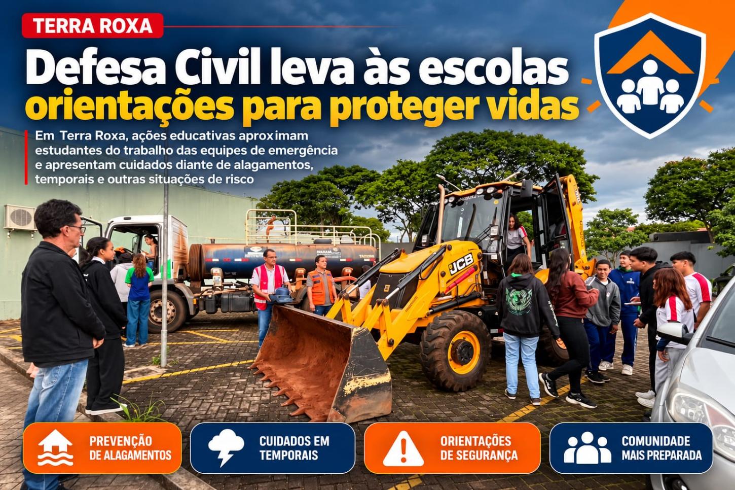 Defesa Civil leva às escolas orientações para proteger vidas