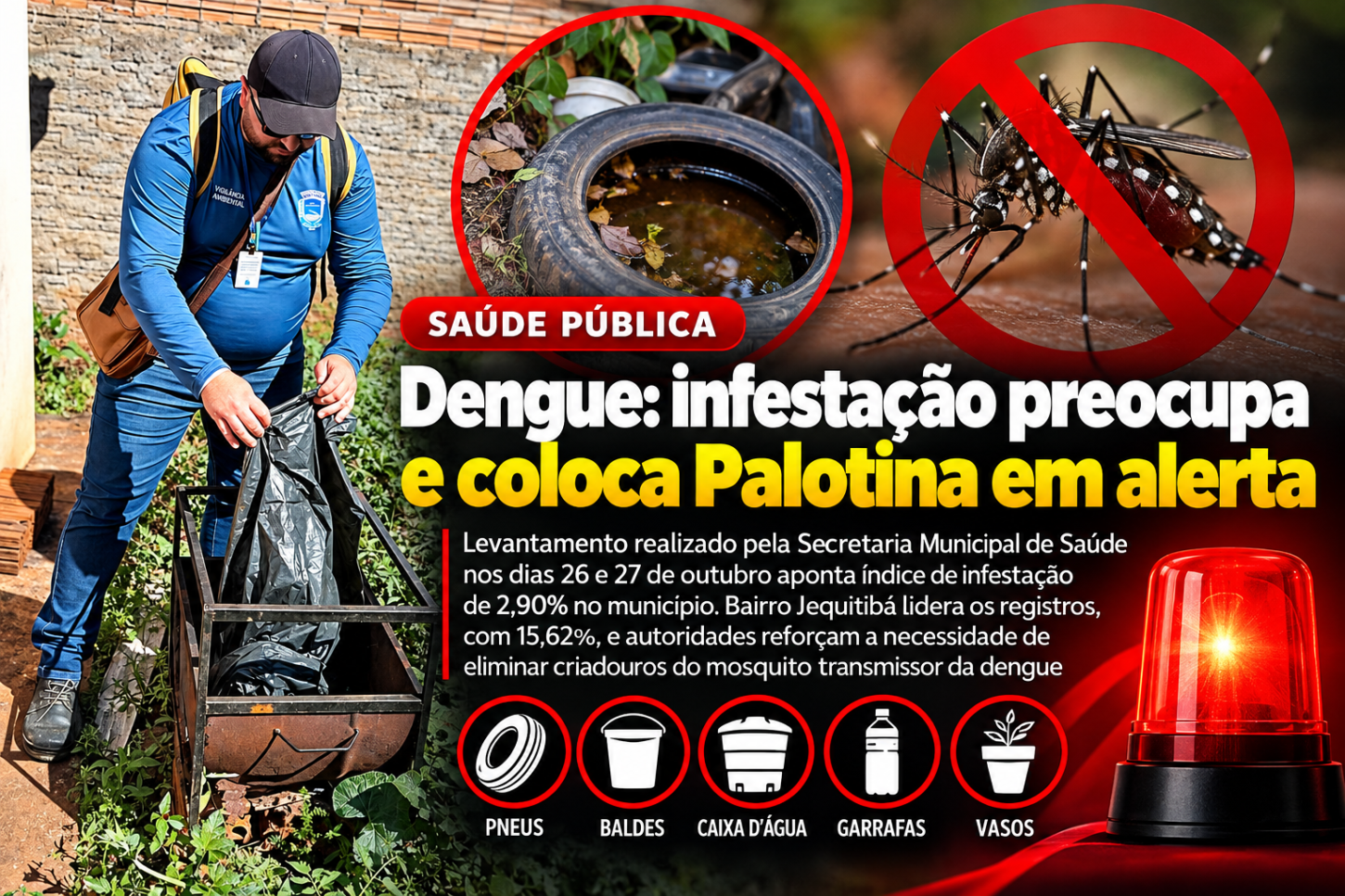 Dengue: infestação preocupa e coloca Palotina em alerta