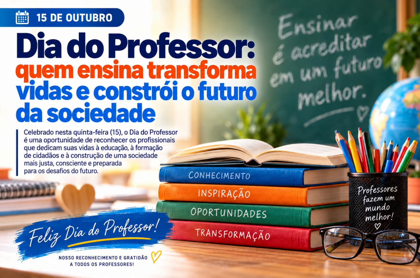Dia do Professor: quem ensina transforma vidas e constrói o futuro da sociedade