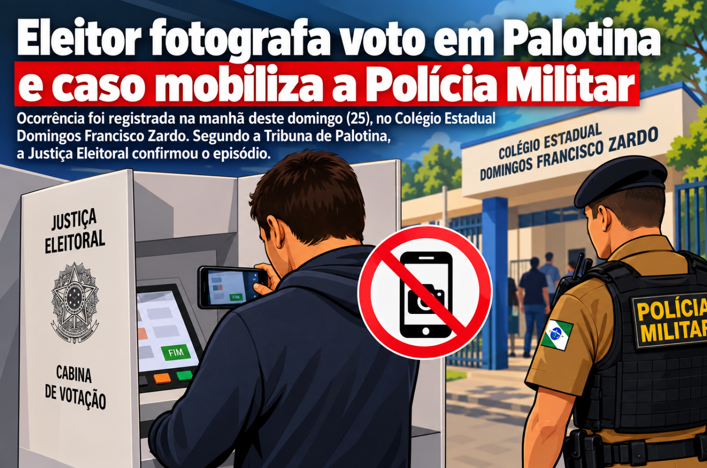 Eleitor fotografa voto em Palotina e caso mobiliza a Polícia Militar