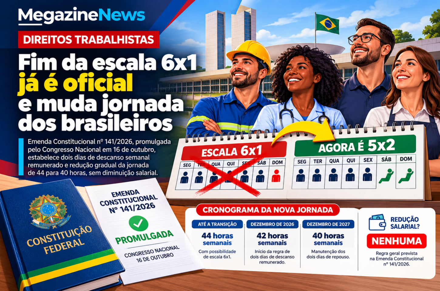 Fim da escala 6x1 já é oficial e muda jornada dos brasileiros