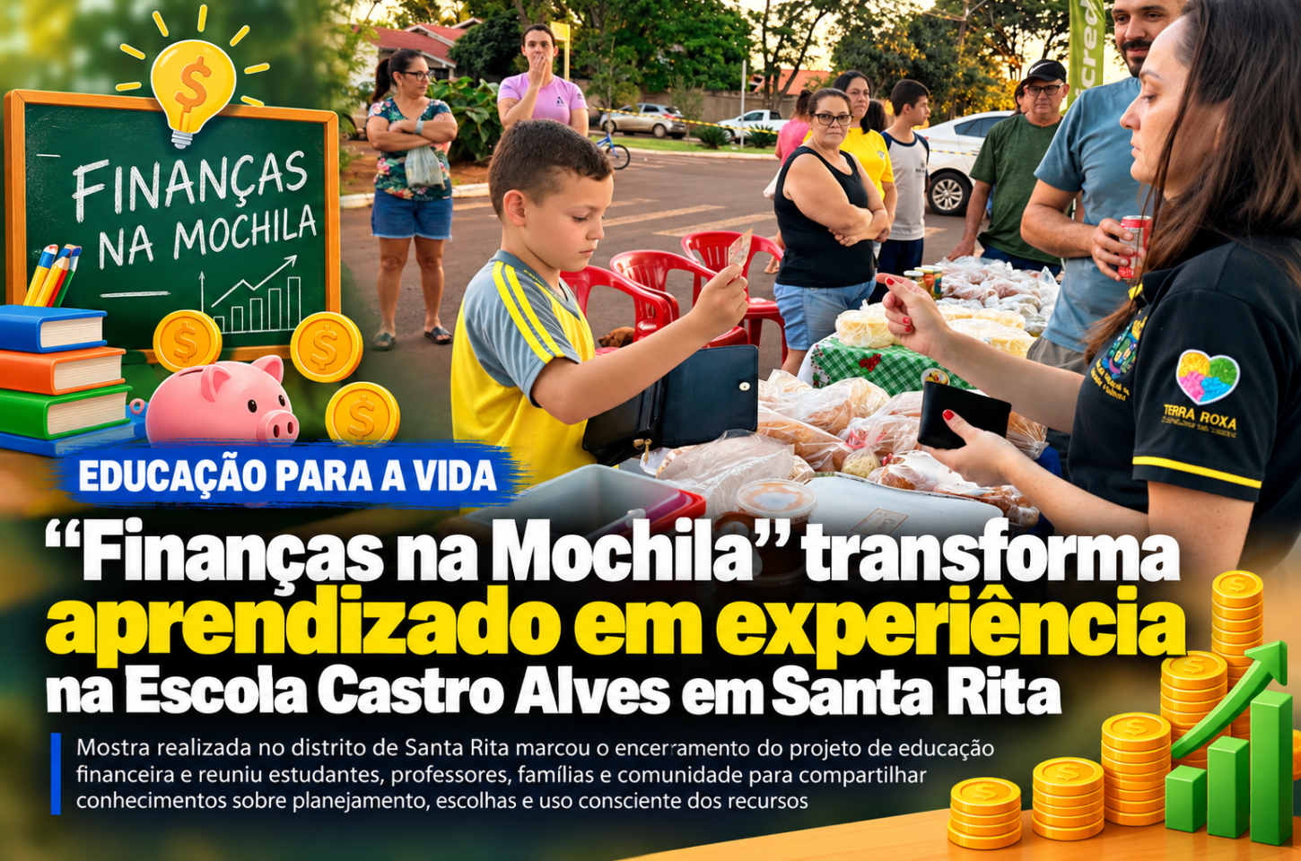 “Finanças na Mochila” transforma aprendizado em experiência na Escola Castro Alves em Santa Rita