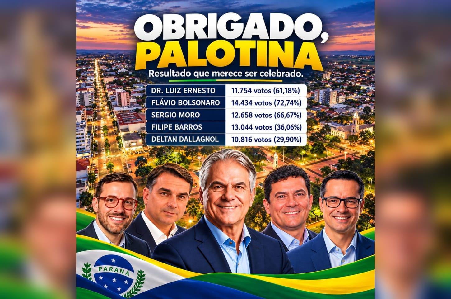Luiz Ernesto agradece Palotina e destaca votação de candidatos apoiados no município