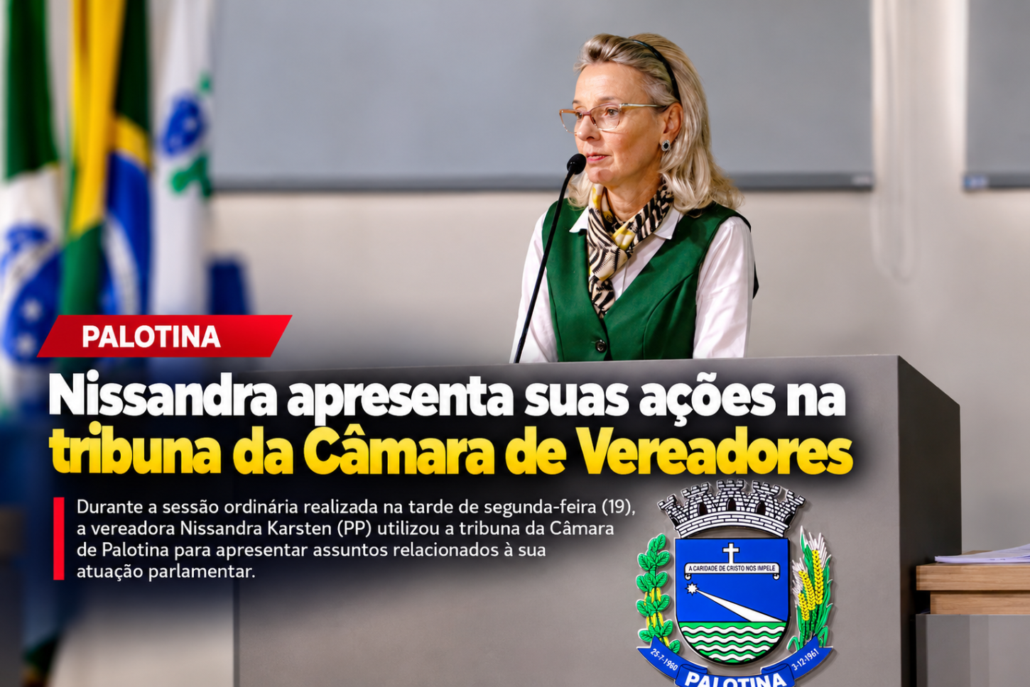 Nissandra apresenta suas ações na tribuna da Câmara de Vereadores