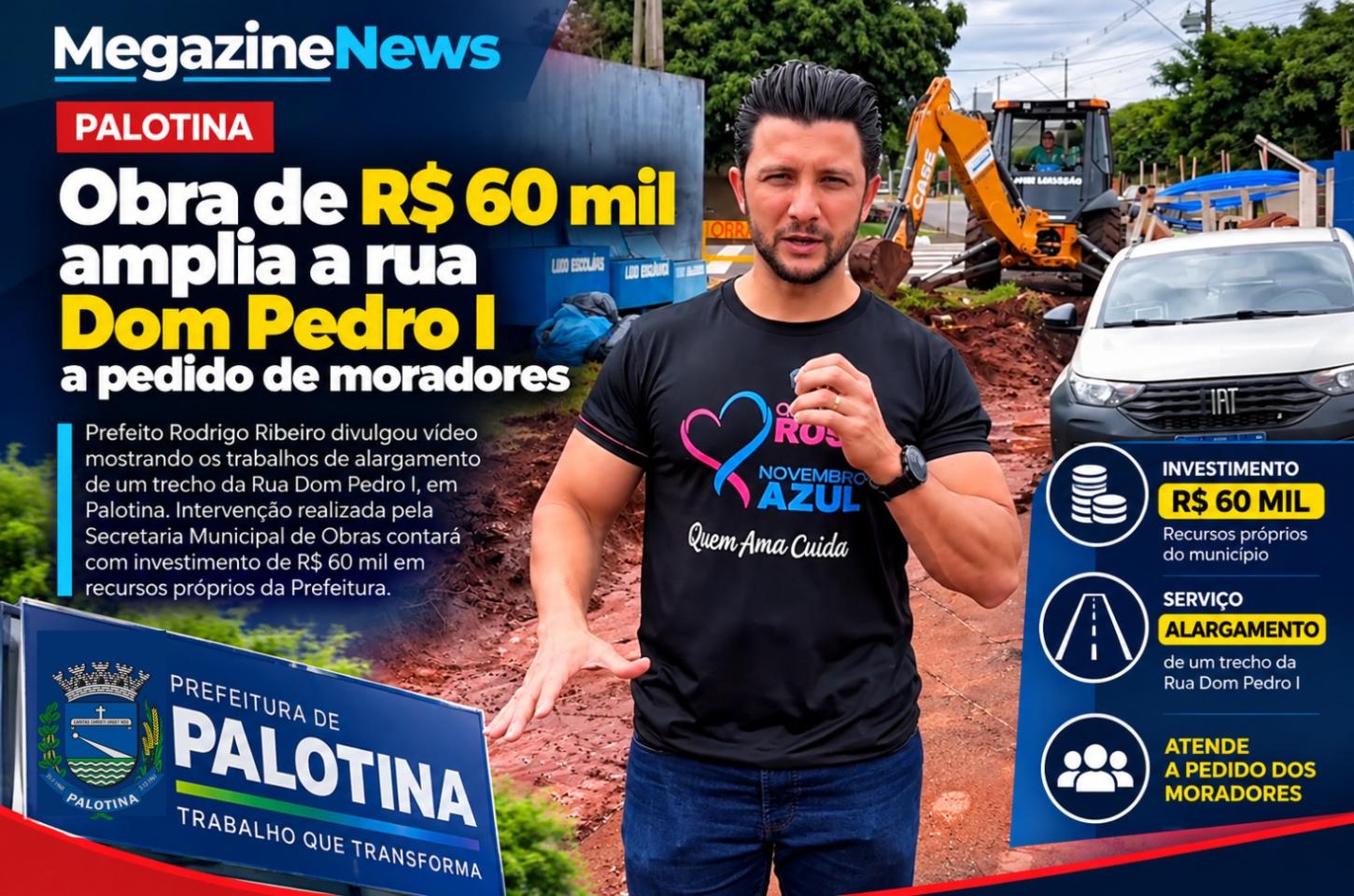 Obra de R$ 60 mil amplia a rua Dom Pedro I a pedido de moradores