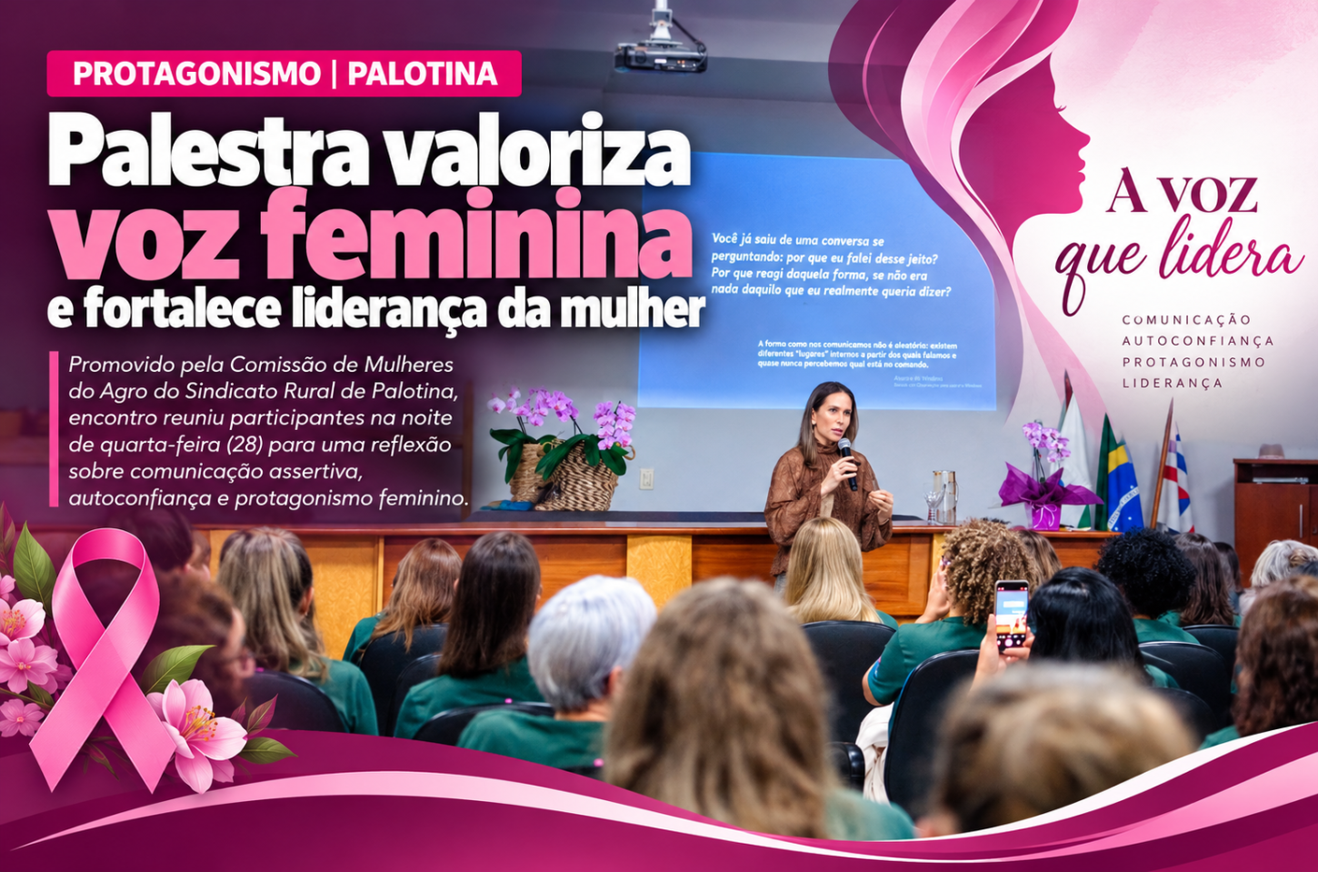 Palestra valoriza voz feminina e fortalece liderança da mulher