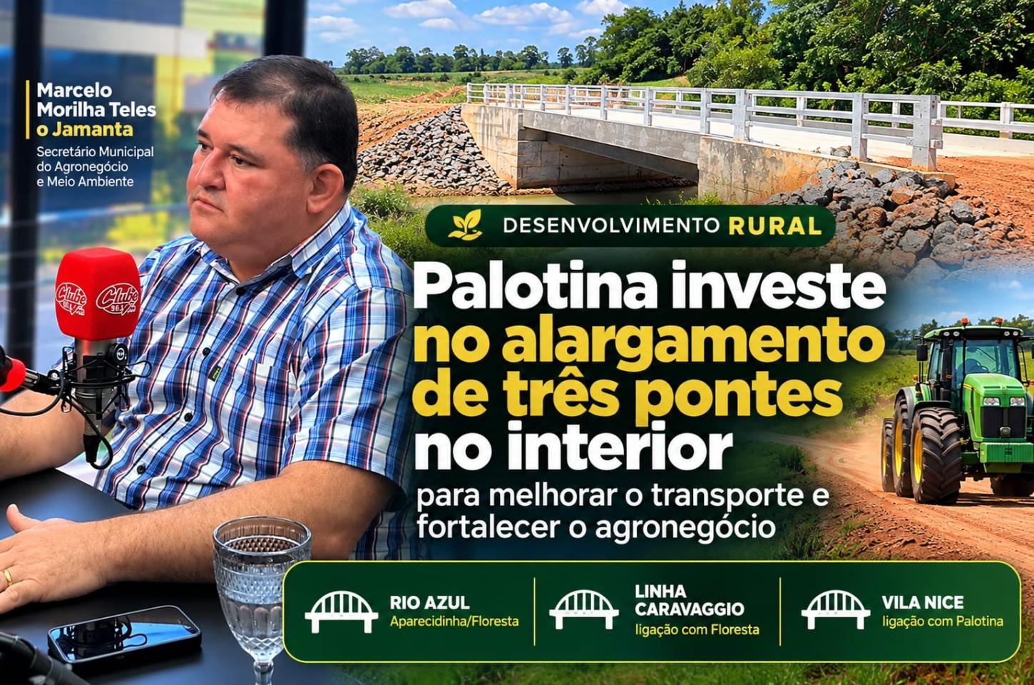 Palotina investe no alargamento de três pontes no interior para melhorar o transporte e fortalecer o agronegócio