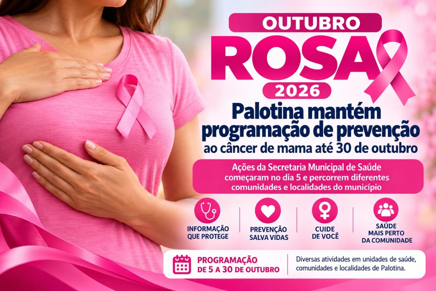 Palotina mantém programação de prevenção ao câncer de mama até 30 de outubro