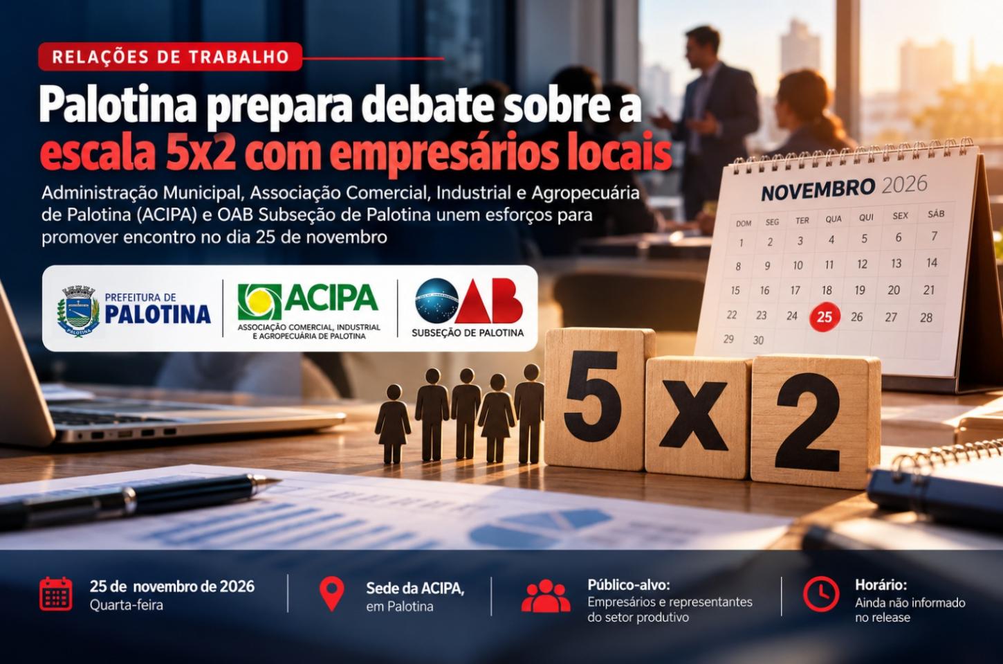 Palotina prepara debate sobre a escala 5x2 com empresários locais