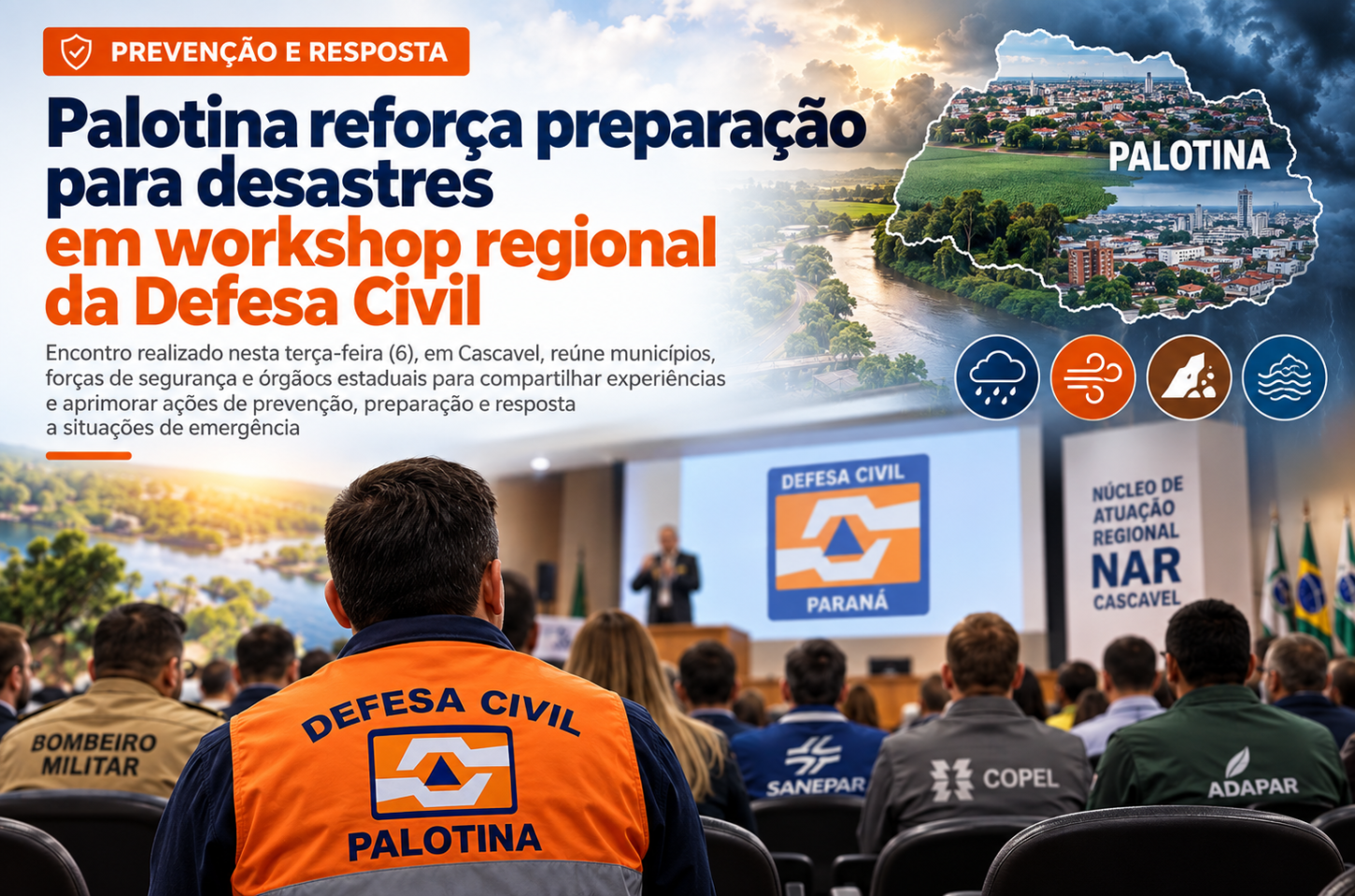 Palotina reforça preparação para desastres em workshop regional da Defesa Civil