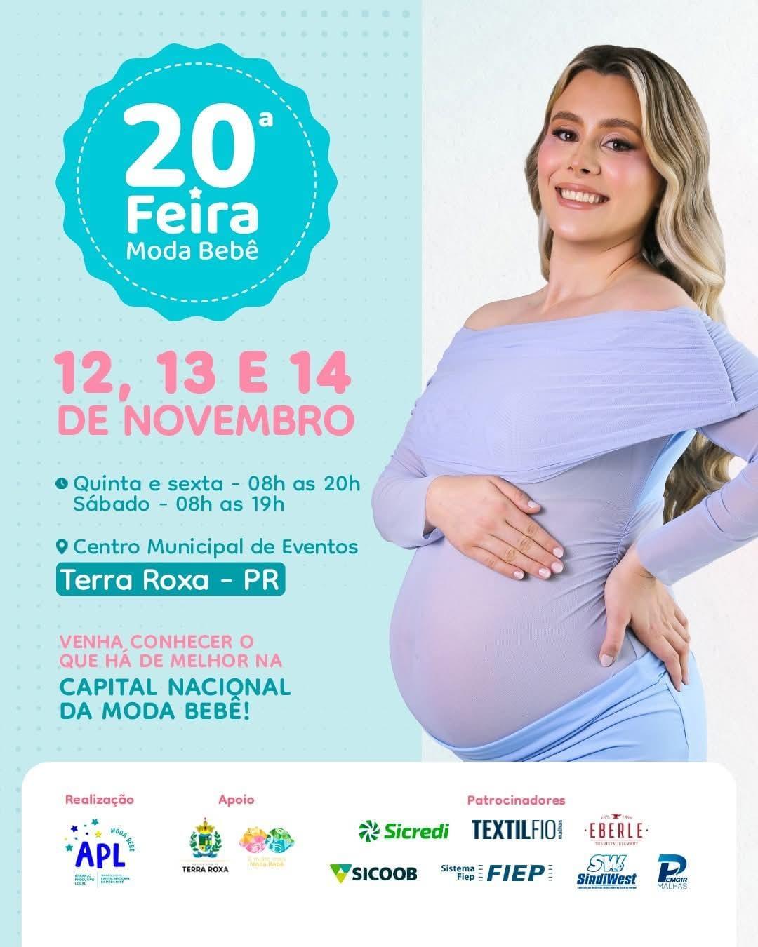 20ª edição da Feira Moda Bebê de Terra Roxa acontece nos dias 12, 13 e 14 de novembro