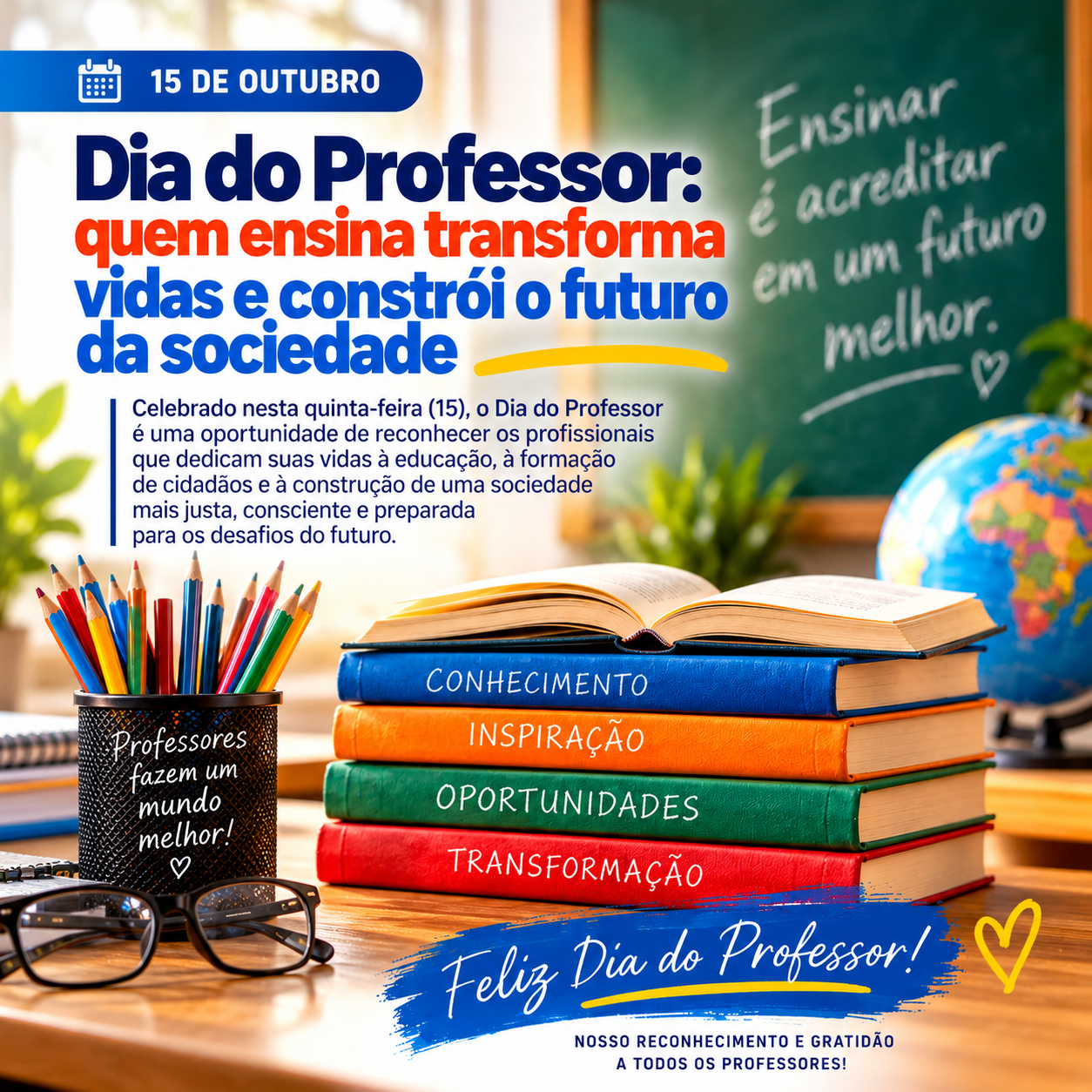 Neste 15 de outubro, Dia do Professor, o Megazine News homenageia os educadores que, com dedicação, conhecimento e compromisso, transformam vidas, inspiram sonhos e contribuem para a formação de cidadãos e a construção de uma sociedade melhor