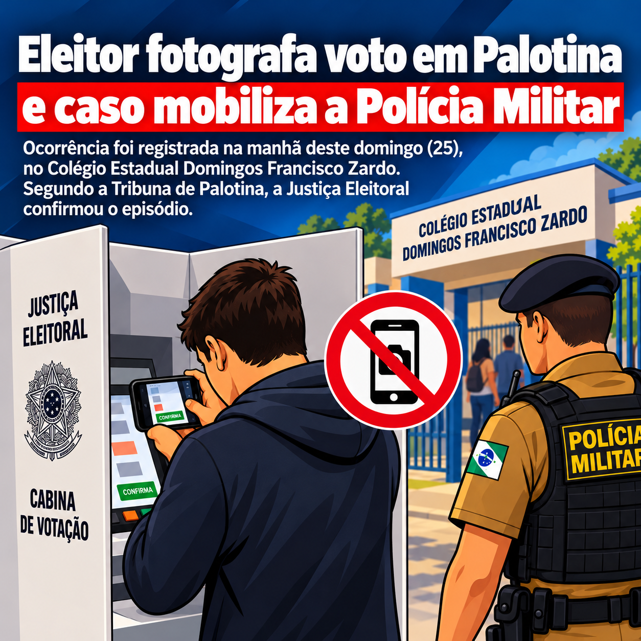 Imagem ilustrativa: celulares e câmeras são proibidos na cabine de votação para preservar o sigilo do voto