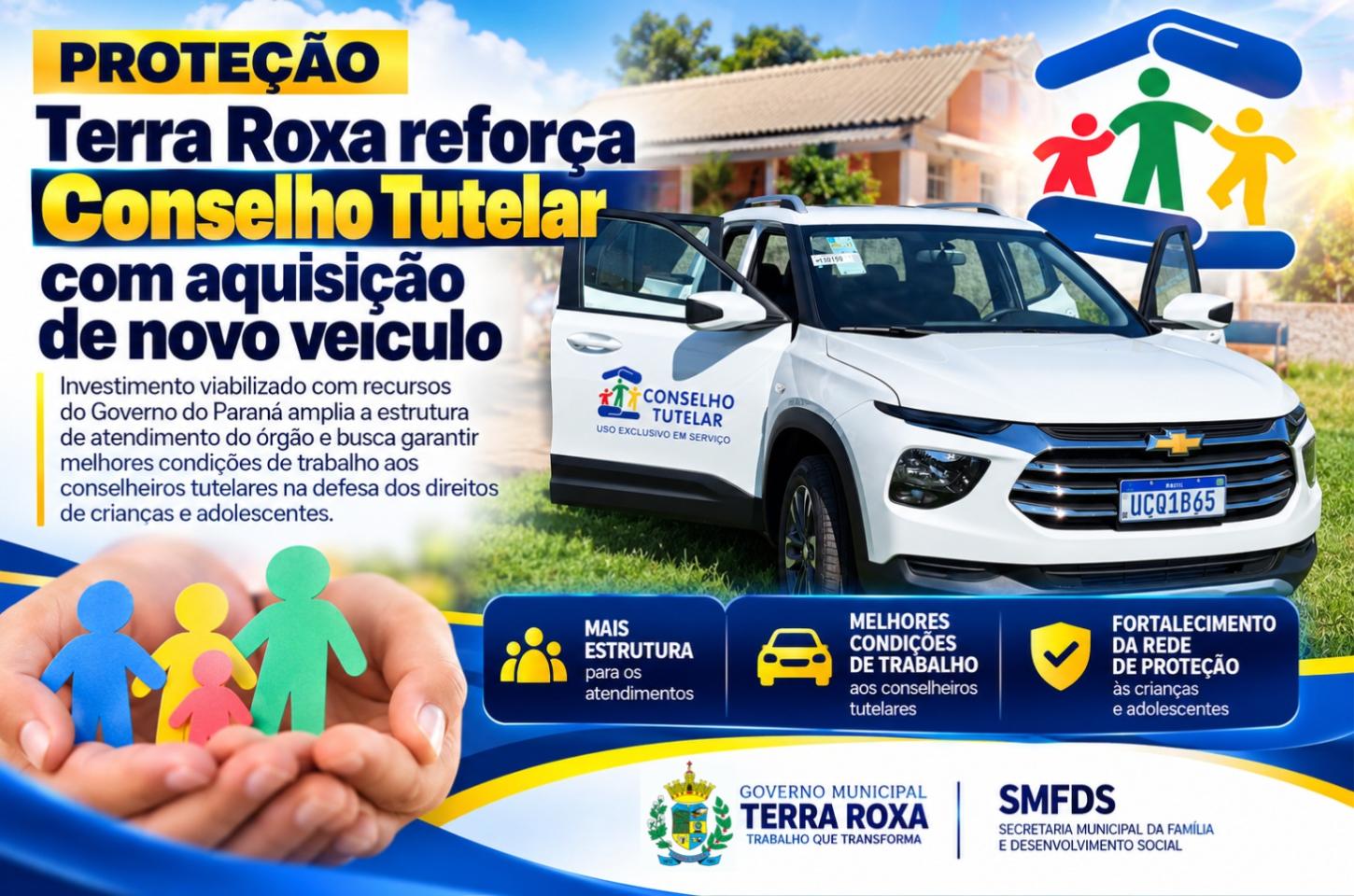 Terra Roxa reforça Conselho Tutelar com aquisição de novo veículo