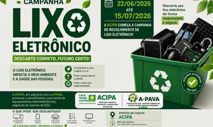 ACIPA mobiliza Palotina para campanha de descarte consciente de lixo eletrônico
