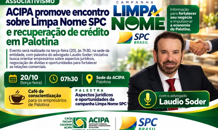 ACIPA promove encontro sobre Limpa Nome SPC e recuperação de crédito em Palotina