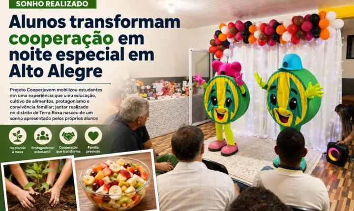 Alunos transformam cooperação em noite especial em Alto Alegre