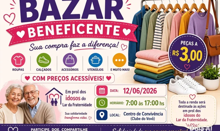 Bazar Beneficente mobiliza comunidade em apoio ao Lar da Fraternidade