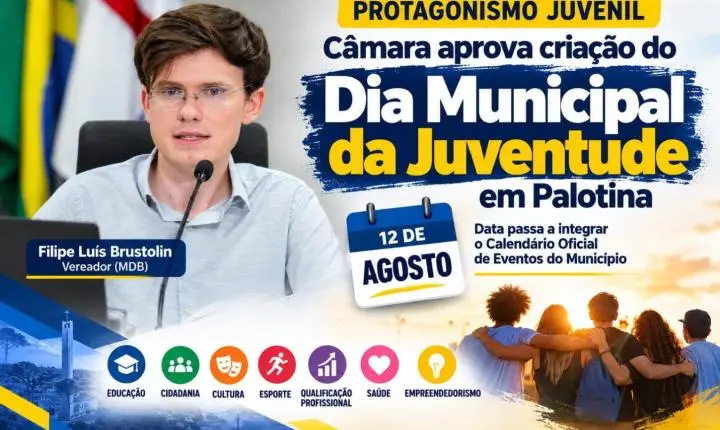Câmara aprova criação do Dia Municipal da Juventude em Palotina
