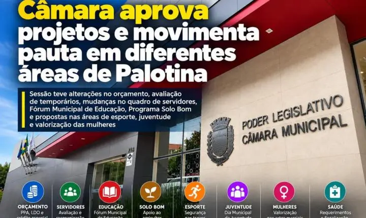 Câmara aprova projetos e movimenta pauta em diferentes áreas de Palotina