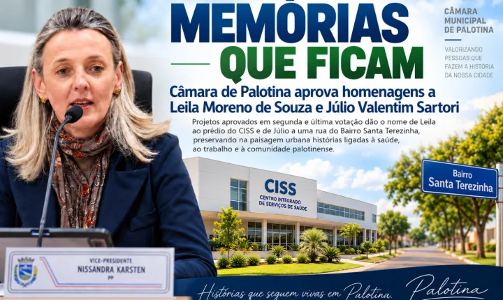 Câmara de Palotina aprova homenagens a Leila Moreno de Souza e Júlio Valentim Sartori