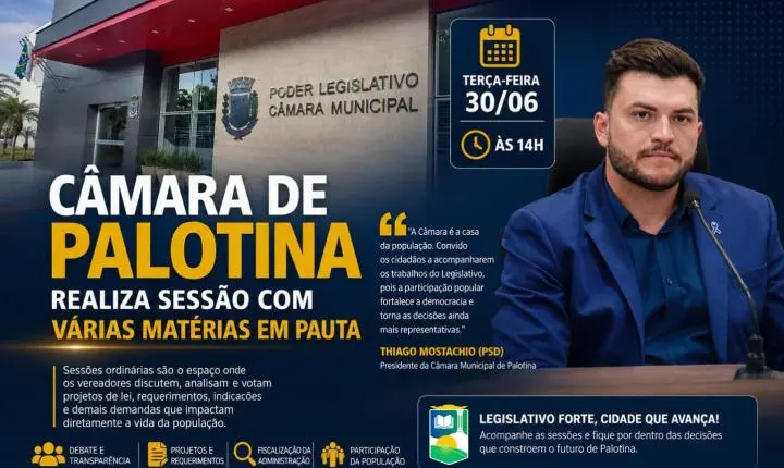 Câmara de Palotina realiza sessão com várias matérias em pauta 