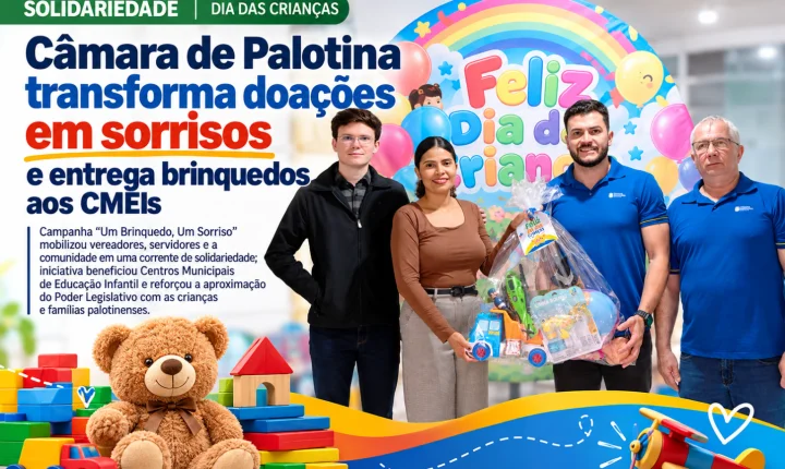  Câmara de Palotina transforma doações em sorrisos e entrega brinquedos aos CMEIs