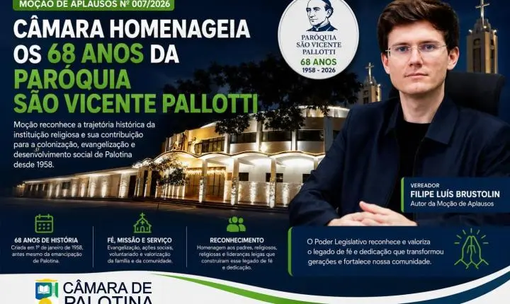 Câmara homenageia os 68 anos da Paróquia São Vicente Pallotti