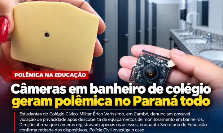 Câmeras em banheiro de colégio geram polêmica no Paraná todo