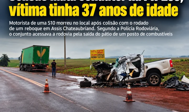 Colisão mata condutor na PR-239, vítima tinha 37 anos de idade