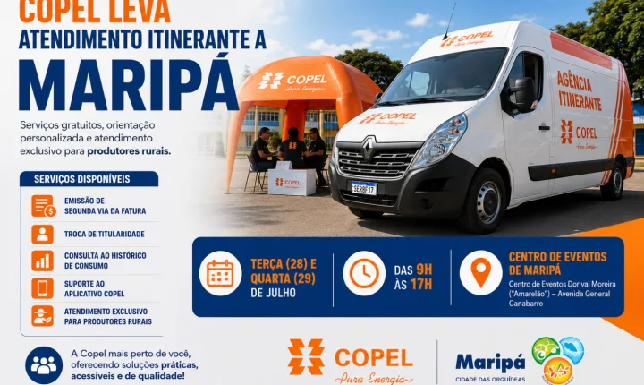 Copel leva atendimento itinerante a Maripá com serviços gratuitos e orientação aos consumidores