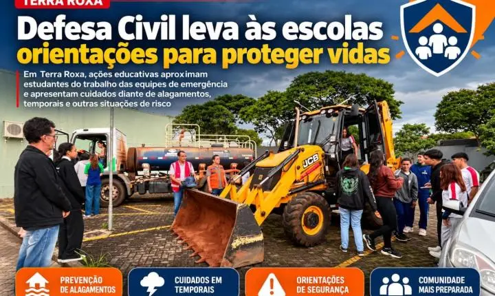 Defesa Civil leva às escolas orientações para proteger vidas