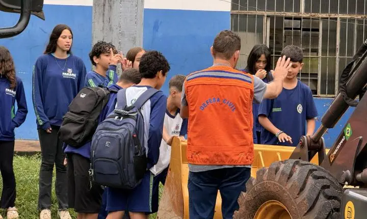 Defesa Civil leva conhecimento sobre fenômenos climáticos e prevenção aos estudantes de Terra Roxa