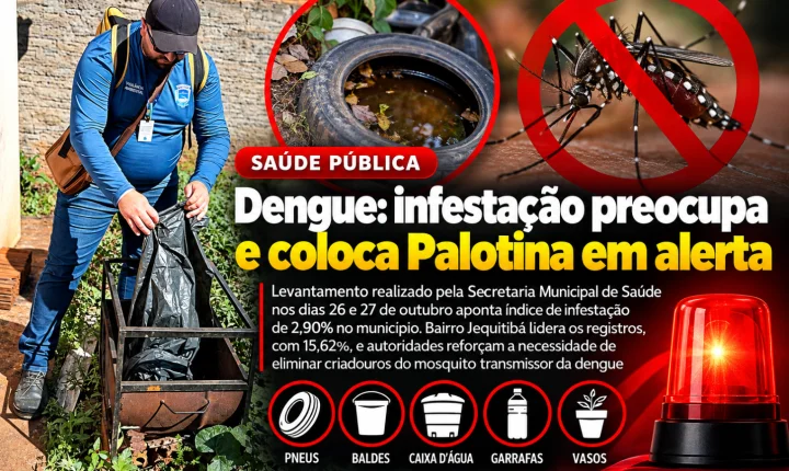 Dengue: infestação preocupa e coloca Palotina em alerta