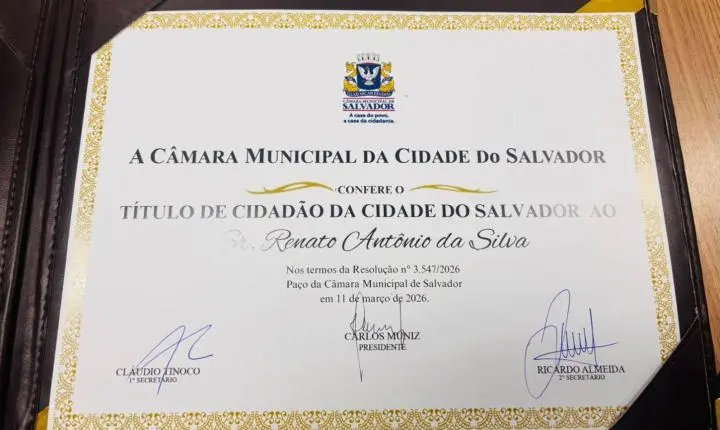 Dirigente sindical recebe Título de Cidadão Soteropolitano em Salvador