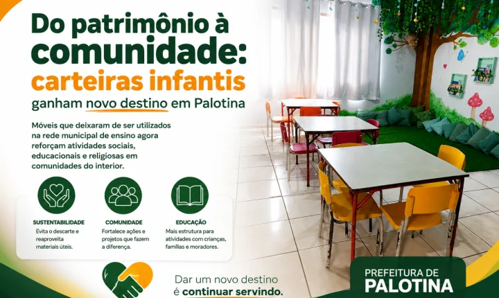 Do patrimônio à comunidade: carteiras infantis ganham novo destino em Palotina