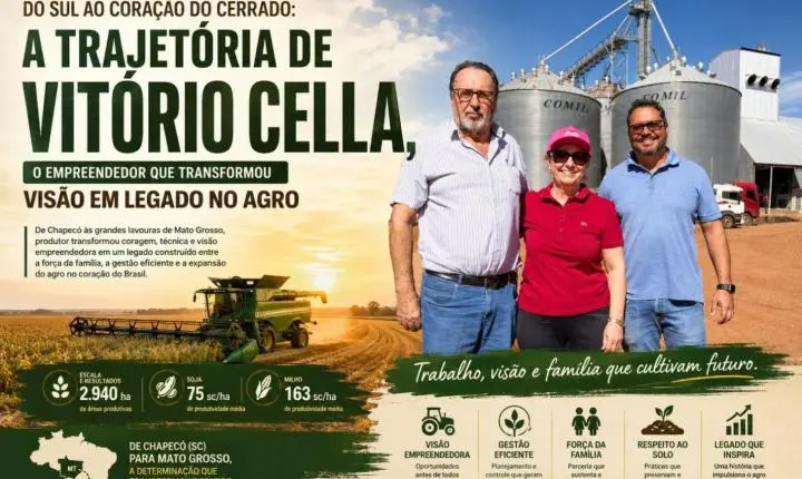 Do Sul ao coração do Cerrado: a trajetória de Vitório Cella, o empreendedor que transformou visão em legado no agro