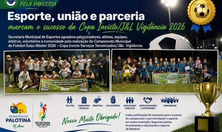 Esporte, união e parceria marcam o sucesso da Copa Invicto/J&L Vigilância 2026 em Palotina