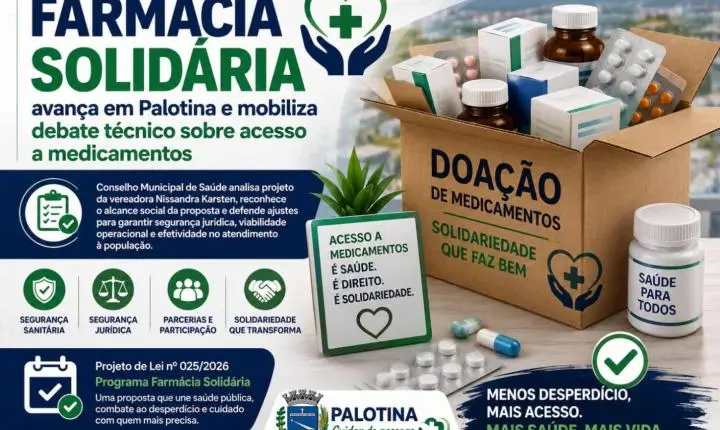 Farmácia Solidária avança em Palotina e mobiliza debate técnico sobre acesso a medicamentos