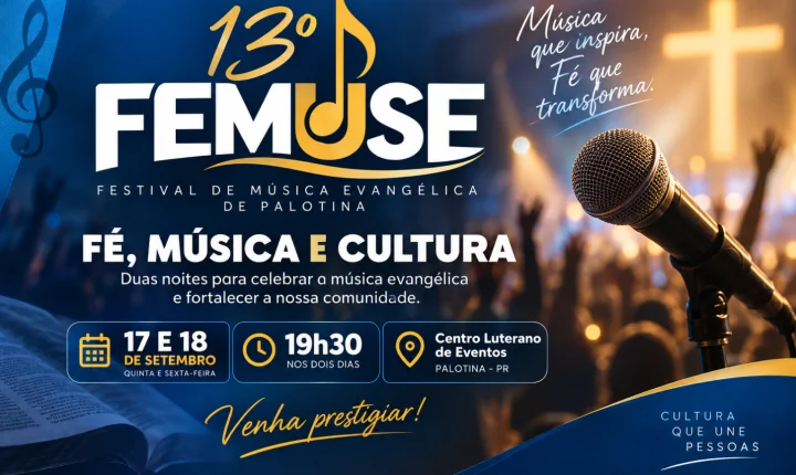 FEMUSE chega à 13ª edição e reúne música evangélica em duas noites em Palotina