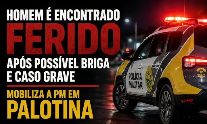 Homem é encontrado ferido após possível briga e caso grave mobiliza a PM em Palotina