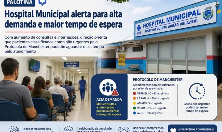 Hospital Municipal alerta para alta demanda e maior tempo de espera