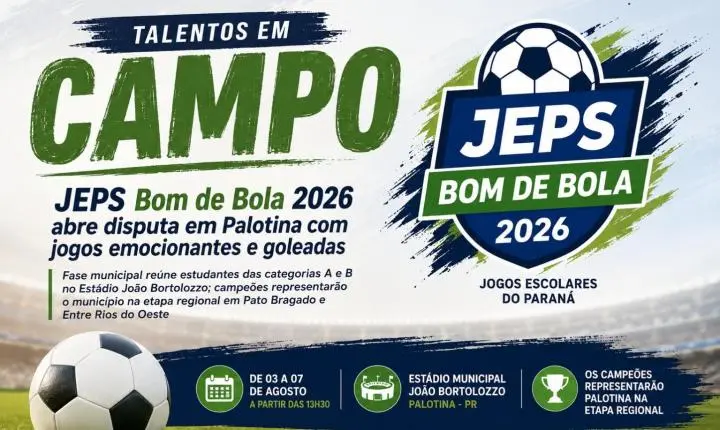 JEPS Bom de Bola 2026 abre disputa em Palotina com jogos emocionantes e goleadas