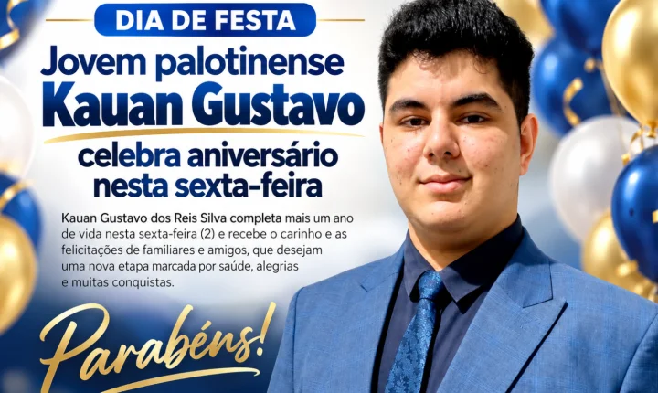 Jovem palotinense Kauan Gustavo celebra aniversário nesta sexta-feira