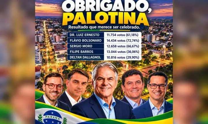 Luiz Ernesto agradece Palotina e destaca votação de candidatos apoiados no município