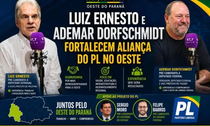 Luiz Ernesto e Ademar Dorfschmidt fortalecem aliança do PL no Oeste