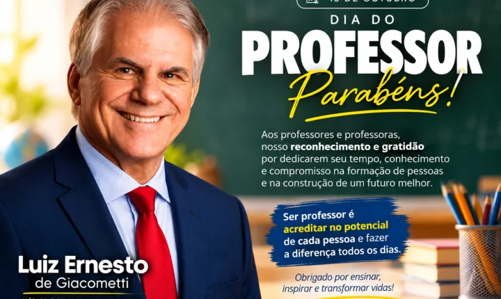 Luiz Ernesto homenageia professores e destaca a importância da educação na construção do futuro