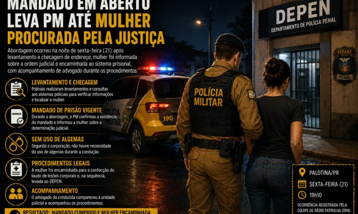 Mandado em aberto leva PM até mulher procurada pela Justiça