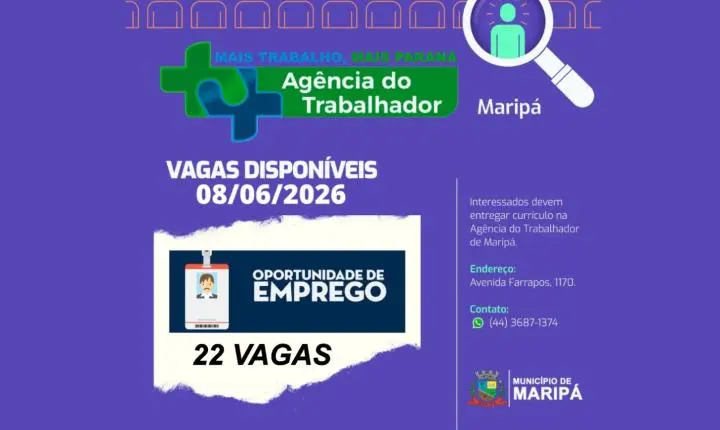 Maripá abre 22 vagas e reforça  aquecimento do mercado de trabalho
